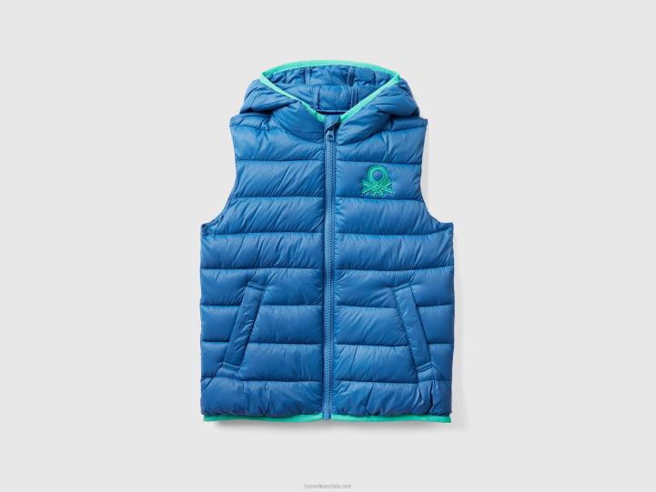 chaqueta acolchada con capucha NHBF2100 azul brillante niños Benetton