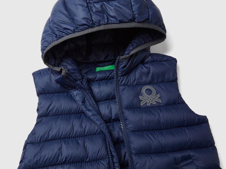 chaqueta acolchada con capucha NHBF2104 azul oscuro niños Benetton
