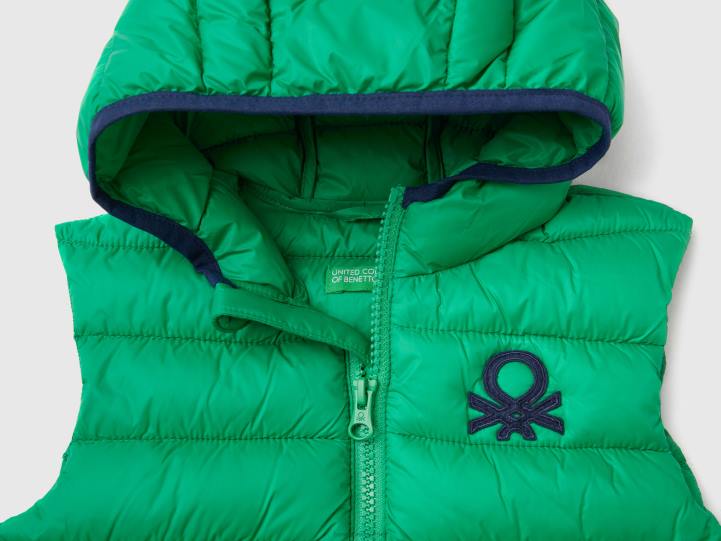 chaqueta acolchada con capucha NHBF2107 verde niños Benetton