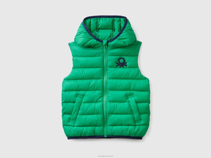 chaqueta acolchada con capucha NHBF5005 verde niños Benetton