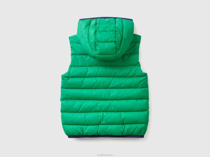 chaqueta acolchada con capucha NHBF5005 verde niños Benetton