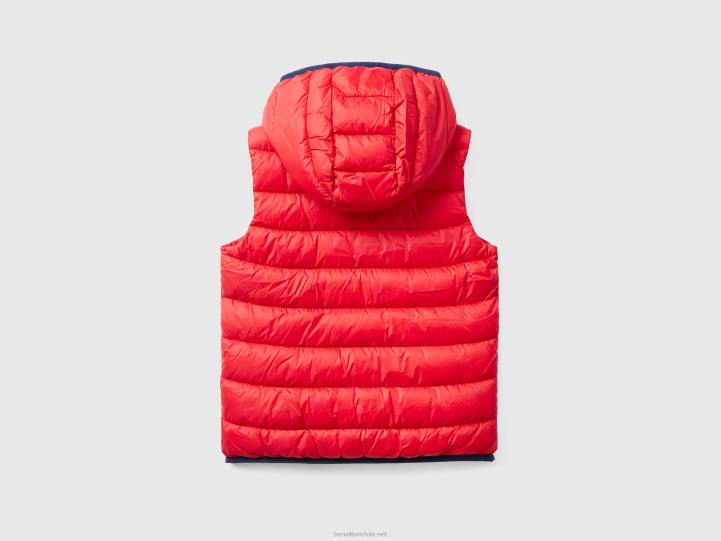 chaqueta acolchada con capucha NHBF5017 rojo niños Benetton