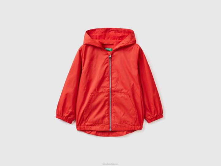 chaqueta ligera con capucha NHBF2101 rojo niños Benetton