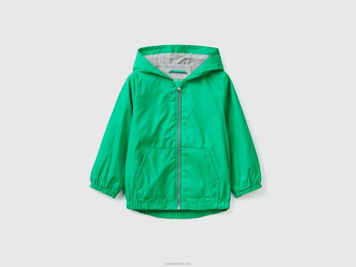 chaqueta ligera con capucha NHBF5004 verde niños Benetton