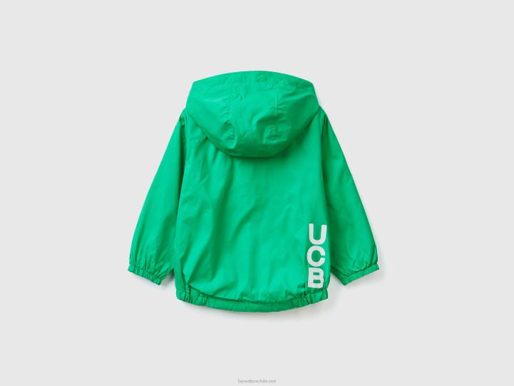 chaqueta ligera con capucha NHBF5004 verde niños Benetton