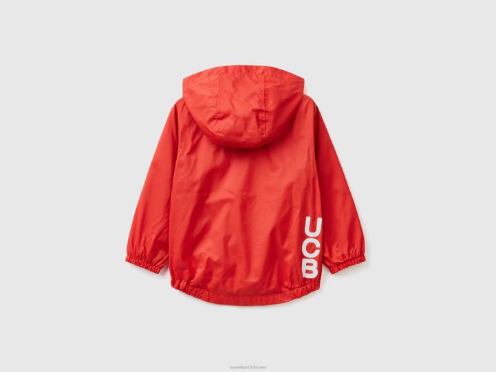 chaqueta ligera con capucha NHBF5013 rojo niños Benetton