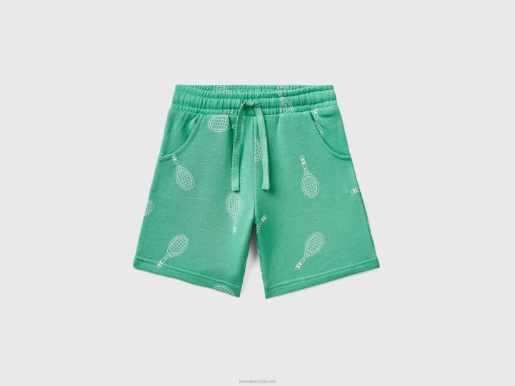 bermudas deportivas estampadas NHBF2327 verde niños Benetton