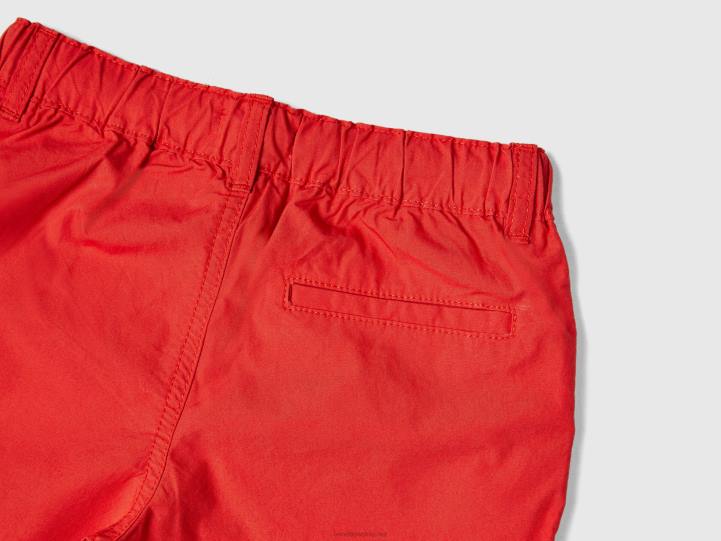 Pantalón corto 100% algodón con cordón NHBF2394 rojo niños Benetton