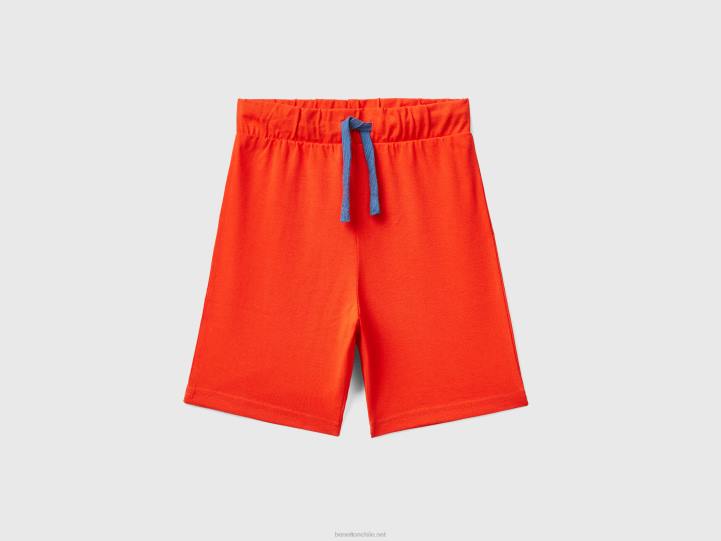 bermudas en jersey NHBF2369 coral rojo niños Benetton