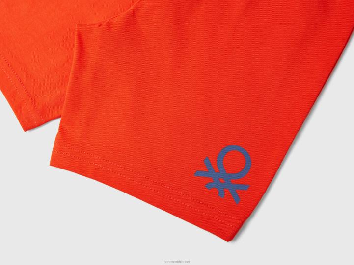 bermudas en jersey NHBF2369 coral rojo niños Benetton