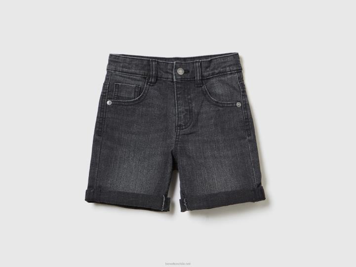 bermudas vaqueras "eco-recycle" NHBF5165 negro niños Benetton