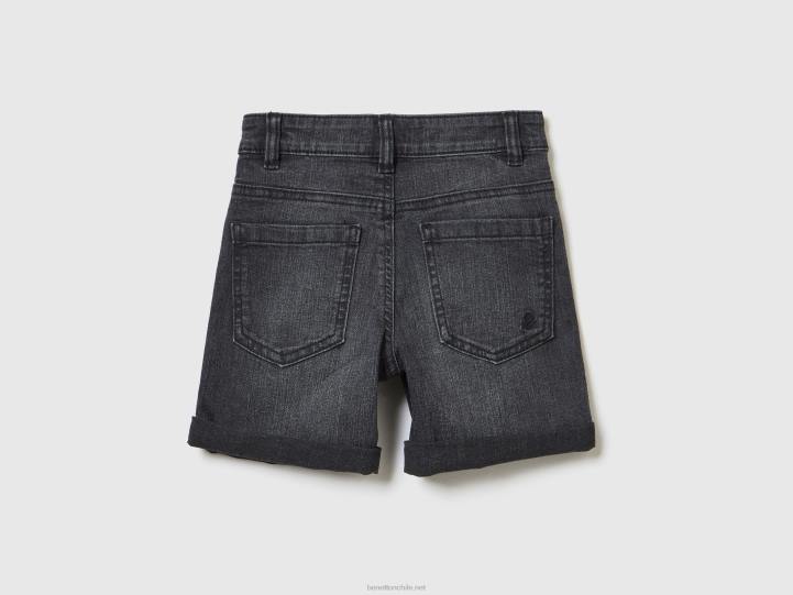 bermudas vaqueras "eco-recycle" NHBF5165 negro niños Benetton