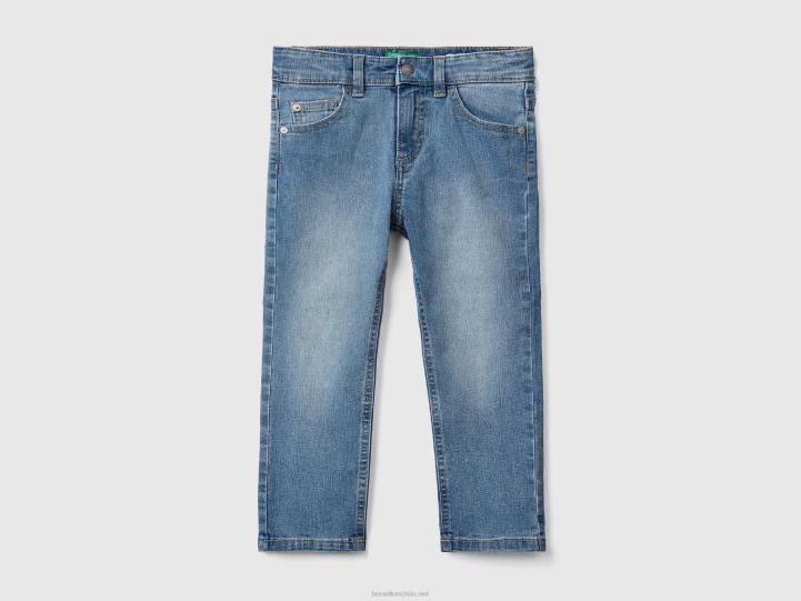 jeans slim "eco-recycle" NHBF5183 cielo azul niños Benetton