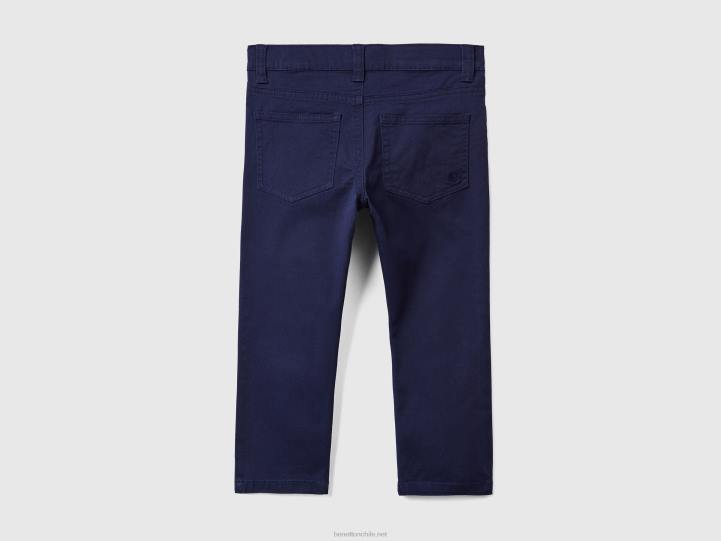 pantalones slim con cinco bolsillos NHBF2382 azul oscuro niños Benetton