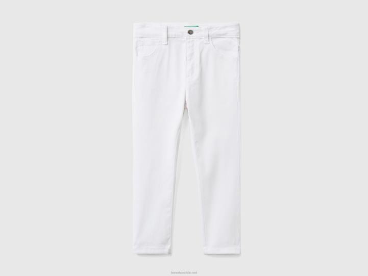 pantalones slim con cinco bolsillos NHBF2389 blanco niños Benetton