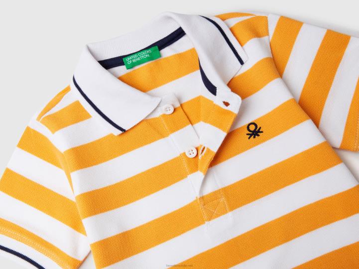 polo de manga corta con rayas NHBF2292 amarillo niños Benetton