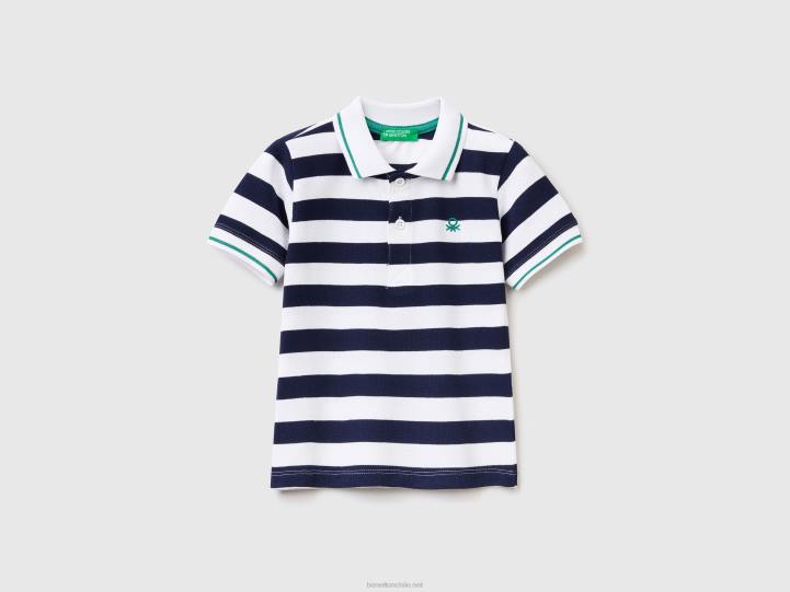 polo de manga corta con rayas NHBF5136 azul oscuro niños Benetton
