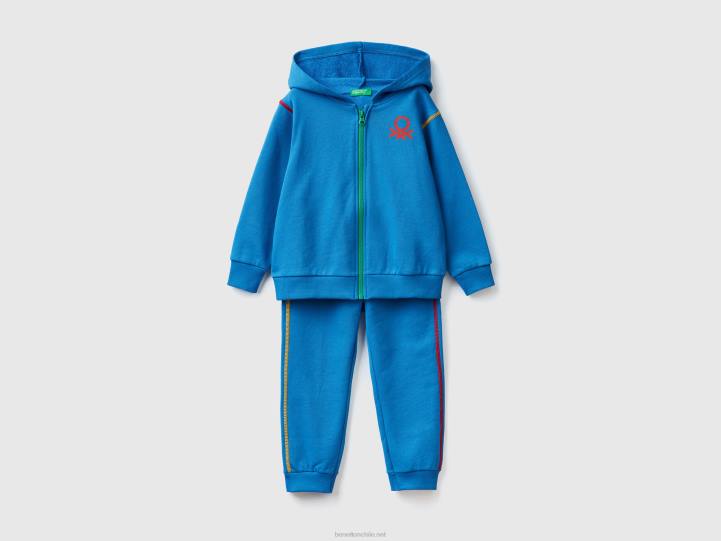 chándal de sudor en 100% algodón NHBF2244 azul brillante niños Benetton