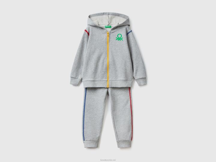 chándal de sudor en 100% algodón NHBF2245 gris claro niños Benetton