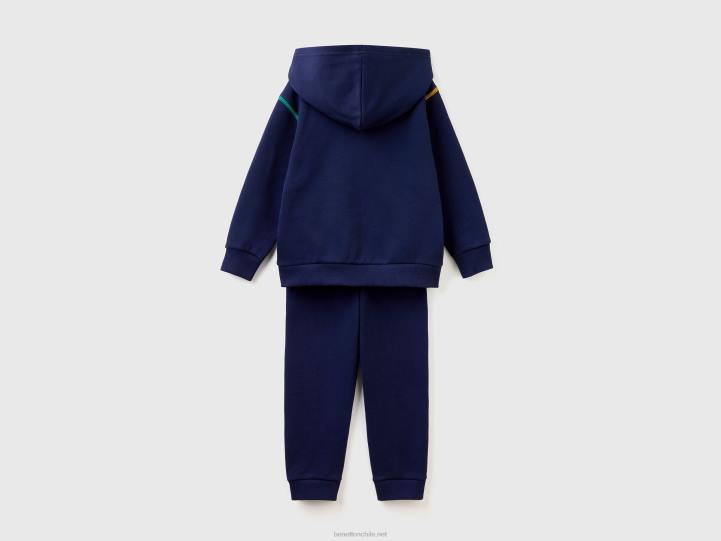 chándal de sudor en 100% algodón NHBF2277 azul oscuro niños Benetton