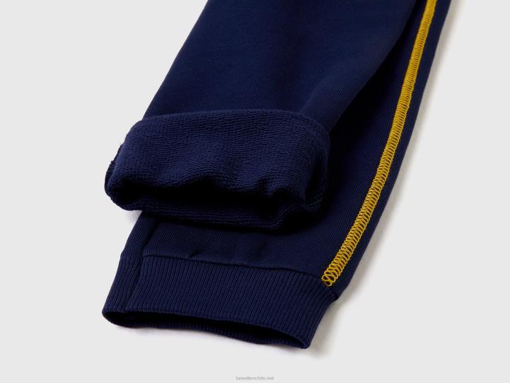 chándal de sudor en 100% algodón NHBF2277 azul oscuro niños Benetton