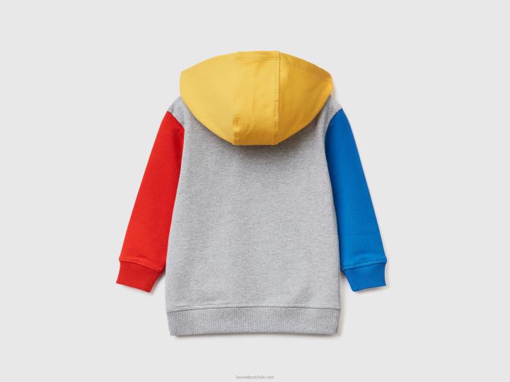 sudadera con capucha de algodón orgánico elástico NHBF2256 multicolor niños Benetton