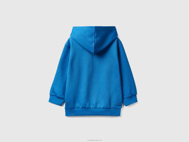 sudadera con capucha en tejido técnico NHBF2242 azul brillante niños Benetton