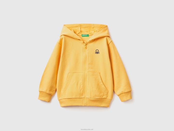 sudadera con logo NHBF2243 amarillo niños Benetton