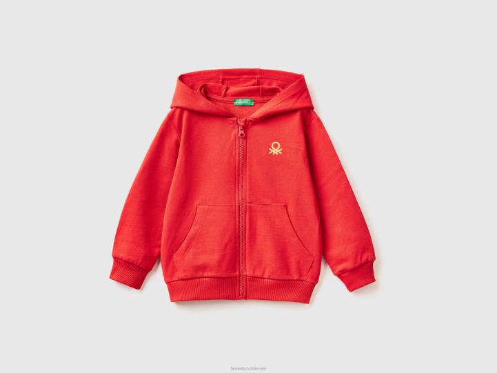 sudadera con logo NHBF2247 rojo niños Benetton