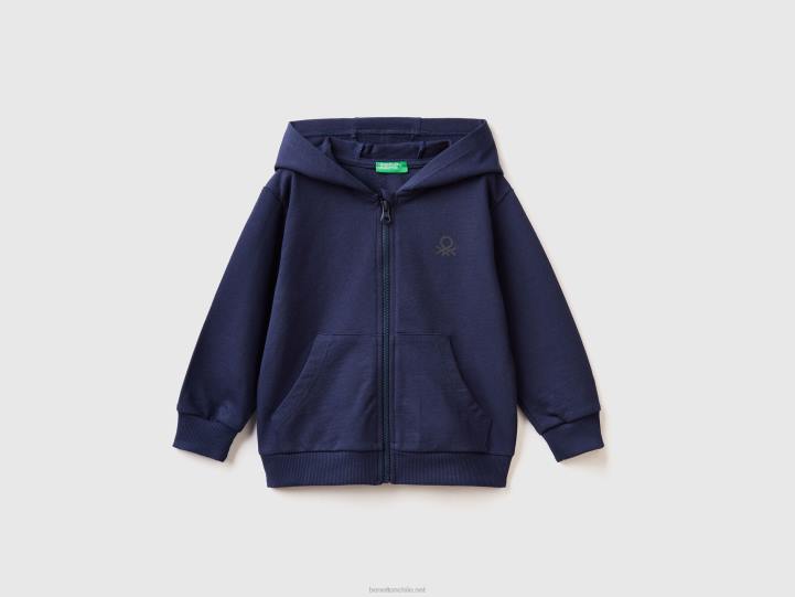 sudadera con logo NHBF5090 azul oscuro niños Benetton
