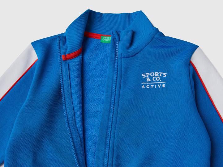 sudadera de tejido técnico con cremallera NHBF5105 azul brillante niños Benetton