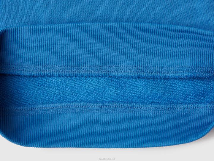 sudadera en 100% algodón orgánico NHBF2261 azul brillante niños Benetton