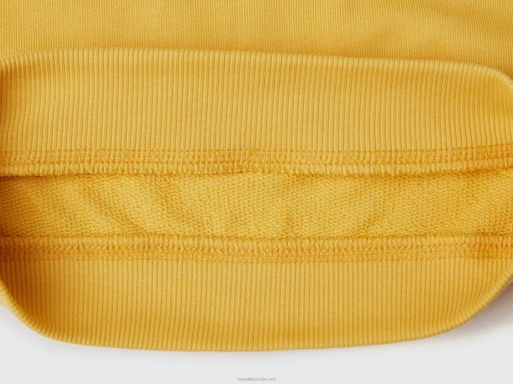 sudadera en 100% algodón orgánico NHBF5087 amarillo niños Benetton