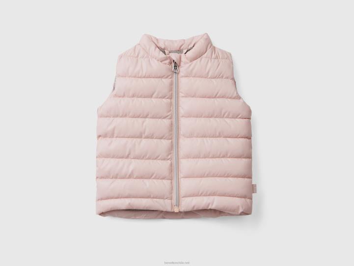 chaleco acolchado en tejido técnico NHBF5739 Rosa suave niños Benetton
