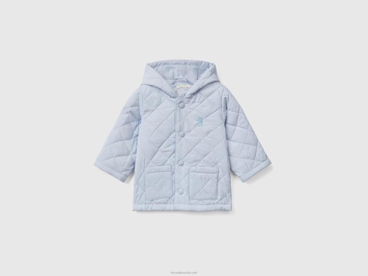 chaqueta acolchada con capucha NHBF3072 cielo azul niños Benetton
