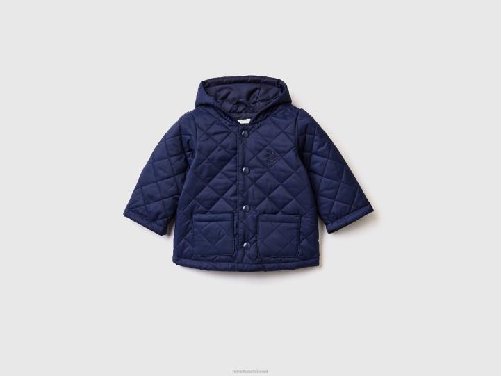 chaqueta acolchada con capucha NHBF5742 azul oscuro niños Benetton