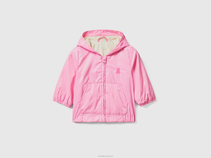 chaqueta ligera con capucha NHBF3068 rosa niños Benetton