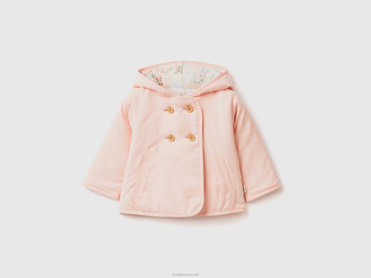 chaqueta ligera con capucha NHBF5736 Rosa suave niños Benetton