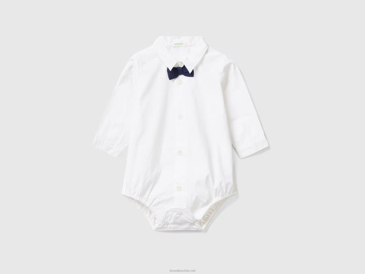 body de camisa con pajarita NHBF5873 blanco niños Benetton