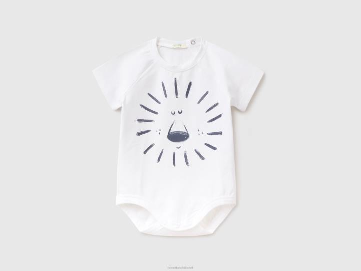 body elástico con estampado NHBF3189 blanco niños Benetton