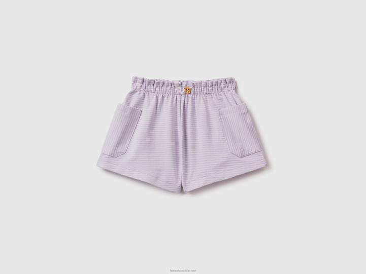 bermudas de rayas con bolsillos NHBF3276 lila niños Benetton