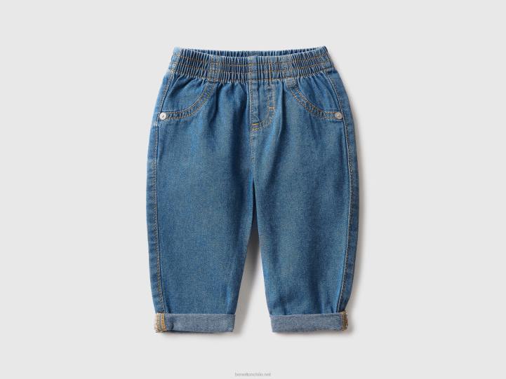 jeans en denim 100% algodón NHBF5954 azul claro niños Benetton