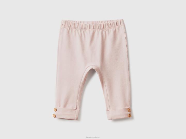 leggins de algodón elástico NHBF5934 Rosa suave niños Benetton