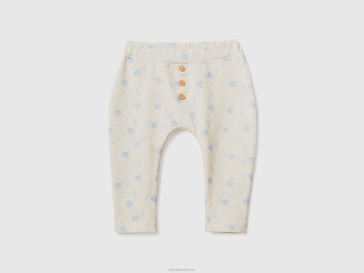 leggins estampados de algodón elástico NHBF3233 vainilla niños Benetton