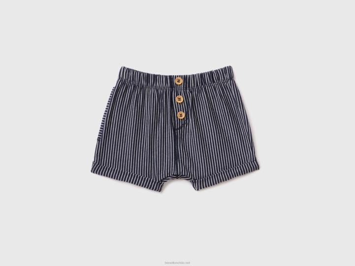 pantalones cortos a rayas NHBF5930 azul oscuro niños Benetton