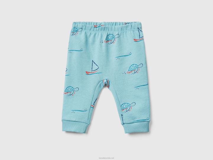 pantalones de chándal estampados NHBF5946 turquesa niños Benetton