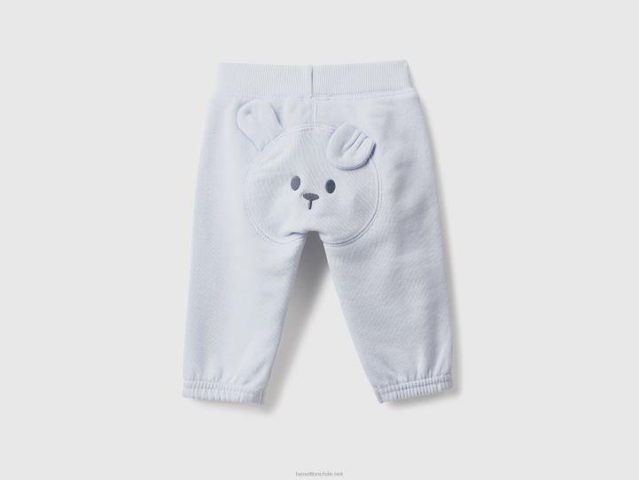 pantalones deportivos suaves con bordados NHBF3229 cielo azul niños Benetton