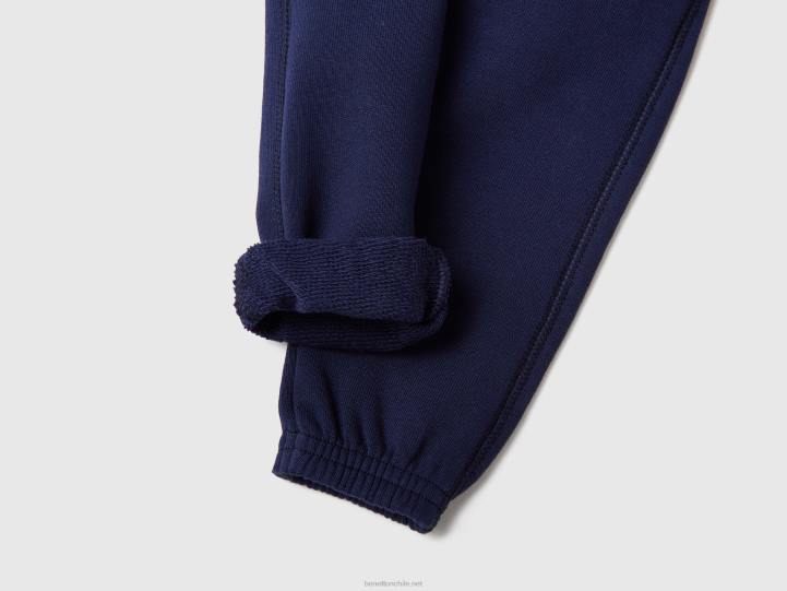 pantalones deportivos suaves con bordados NHBF5905 azul oscuro niños Benetton