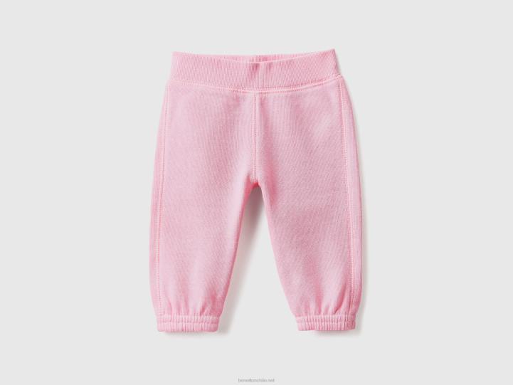 pantalones deportivos suaves con bordados NHBF5915 rosa niños Benetton