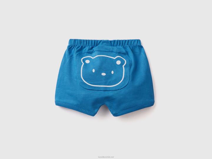 shorts con parche en la espalda NHBF3237 azul brillante niños Benetton